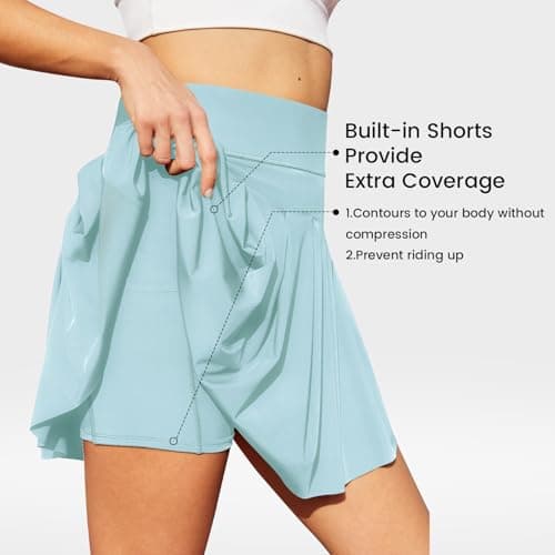 SEAJOJO Tennis Skirts for Women with Shorts Pockets, High Waist Golf Skirt,Pleated Mini Skort Workout Casual view 5