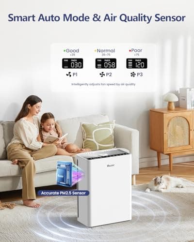 VEWIOR Air Purifiers For Home Large Room Up To 2200 sqft H13 HEPA Air Purifiers Filter With Fragrance Sponge Timer Washable Filter Cover,15 DB Quiet Air Cleaner For Pets Dander Smell Smoke Pollen view 5