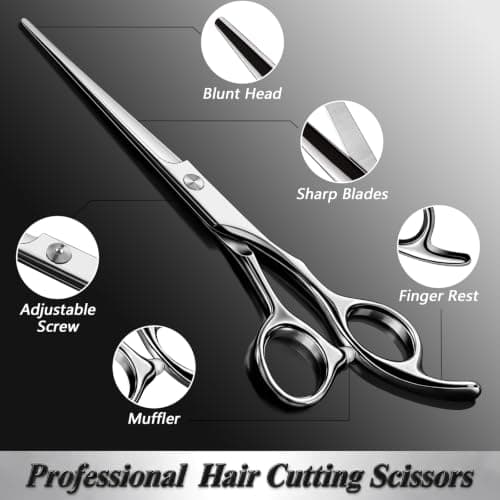 Professional Hair Cutting Scissors & Thinning Shears Set with 2 Combs, Screwdriver & Storage Case | 6.5-Inch Premium Stainless Steel Hair Shears, Sharp & Durable for Salon, Hairdressing & Home Use view 3