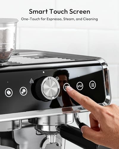 EUHOMY Espresso Machine with Grinder, 20 Bar Coffee Maker with Milk Frother Steam Wand, Professional Expresso Coffee Machines with Removable Water Tank, Latte & Cappuccino Machine for Home Barista view 6