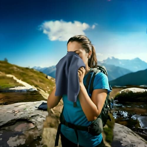 Yaozoon Microfiber Camping Towel for Face Quick Dry Lightweight Small Travel Body Beach Swimming Cycling Fishing Hiking Backpacking Towels(Navy Blue, 2 Pack S) view 6