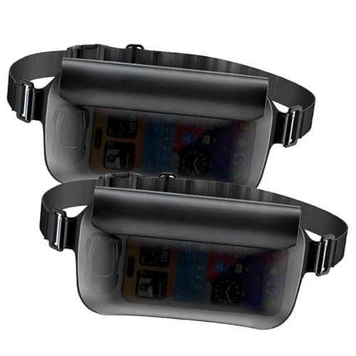UOEPOWA Waterproof Waist Bag, Passport Wallet Tote, IPX8 Waterproof Rating, Underwater-Use Phone Pouch, TUP Dry Bag, Ideal for Diving, Swimming, Kayaking (2-Pack Set in Black) — image 1