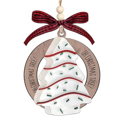 Little Christmas Tree Cakes, Food Ornaments, Wood Cheesecake Ornament, Baking Dessert Cake Ornament, Cute Christmas Ornaments