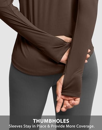 Soothfeel Lightweight Long Sleeve Workout Tops for Women Gym Running Shirts view 5
