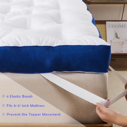 WhatsBedding 5 Inch Memory Foam Mattress Topper Queen for Back Pain, Filled with Flfuffy Soft Breathable Stuffing, Thick Supportive Pillow Top Queen Mattress Topper view 5