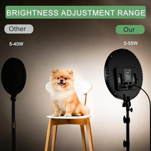 Large Barber Light with72 inch Stand, 55W 6500K Full-Screen Selfie Light Ring, 360 Phone Holder,Remote Controller,Box,Black,There are for You to Choose from.(Black, 13) view 3