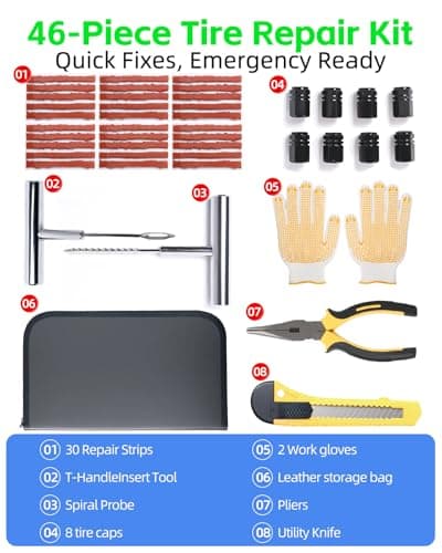 Yetour Emergency Kit - Tire Inflator Portable Air Compressor & Jumper Cables for Car view 2