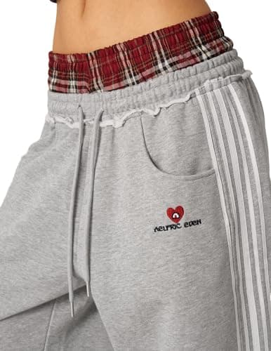 Aelfric Eden Baggy Wide Leg Sweatpants for Women Men Double Elastic Waisted Streetwear Y2K Casual Trouser with Pockets view 2