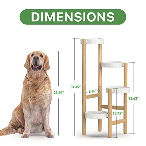 Wisuce Bamboo Plant Stands Indoor, 4 Tier Tall Corner Plant Stand Holder & Plant Display Rack for Outdoor Garden Indoor Home (4 Tier -2) view 3