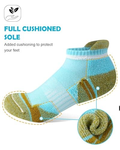 Etmdoeve Womens Ankle Running Socks Cushioned Anti-Blister Comfort Athletic Socks (5 Pairs) view 6
