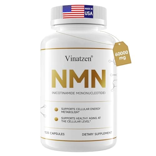 Vinatzen High Purity NMN 60000mg -Zero Smell Easy to Swallow Nicotinamide Mononucleotide Supplement for NAD+ Support - Cellular Energy&Vitality Boost - Made in USA -cGMP -120 Capsules 60-Days Supply — image 1