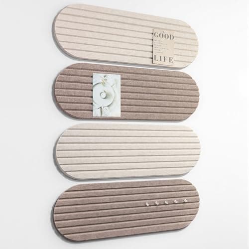 Bulletin Board, 24'' X 8'' Cork Board Alternative, 4 Pack Felt Bar Strips Board with Pushpins, Foldable Felt Notice Vision Board Photo Display Board for Office Home School Wall — image 1