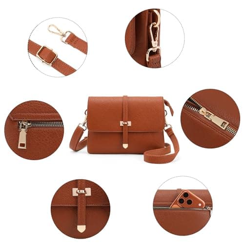 Goinsound RFID Crossbody Purse for Women Minimalist Vegan Leather Cell Phone Purse for Going Out view 6