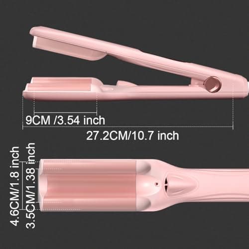 Hair Brush, JINRI Hair Iron, Pumped-Up Volume, Adjustable Temp, 360 ° Tail Rotation, Lasting Volume, for Short Or Thin Hair, Dual Voltage (100-240V), Volumizing Hair Iron, Pink, 1.38 inch view 2