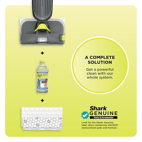 Shark VACMOP Cordless Hard Floor Cleaner, Vacuum and Spray Mop, Powerful Suction, Lightweight, LED Headlights, Includes 4 Disposable Pads, 12oz Multi-Surface Cleaning Solution, Gray, VM252 view 6