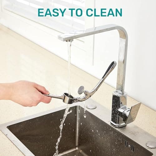 Professional Garlic Mincer Tool - Easy-Squeeze, Easy-Clean with Soft, Ergonomic Handle - Silicone Garlic Peeler & Brush view 7