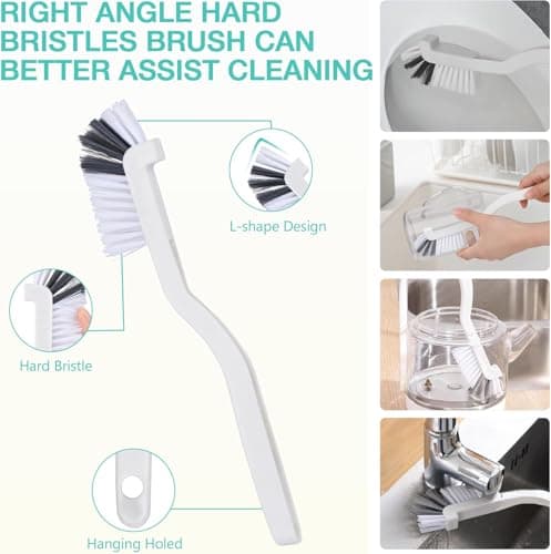 LSLCQW Hard Bristle Crevice Cleaning Brush, Small Cleaning Brushes, Grout Cleaner Brush, Toilet Brush, Scrub Brush for Shower Tile, Skinny Gap Cleaning Tools for Household Use, Bathroom, Kitchen (11) view 7
