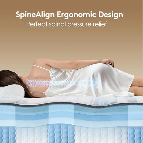 Lomeluous King Mattress, 14” King Size Mattress Hybrid with 4 Layers Premium Gel Memory Foam and Edge Support 7-Zone Pocket Springs, Motion Isolation & Pressure Relief, Plush Medium Comfort in a Box view 4