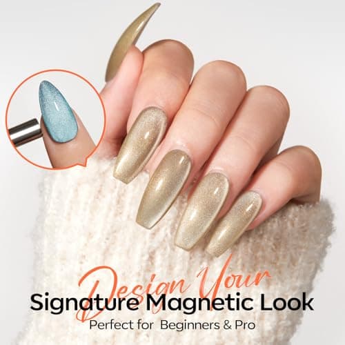 modelones Cat Eye Magnet Set, Heart Nail Art Tool Strong Magnetic Pen Double Head Round Magnets Stick Wand Diverse French Moon Floral Circle Cateye Effect DIY Professional Manicure Gift for Women view 7