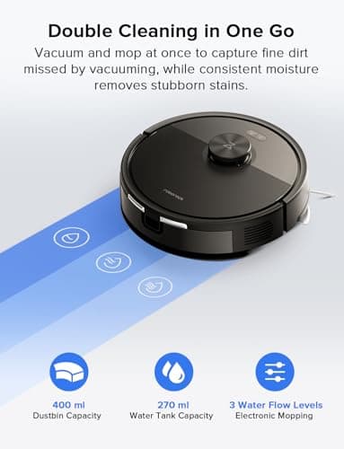 roborock Q7 L5 Robot Vacuum and Mop Combo, 8,000Pa Suction, Upgraded from Q5 Pro, Dual Anti-Tangle System, LiDAR Navigation, Multi-Level Mapping, Self-Charging Robotic Vacuum Cleaner, Black view 4