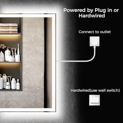 24"X32" LED Bathroom Vanity Mirror with Lights, Anti-Fog, Dimmable, Lighted Bathroom Mirror for Wall, Memory Function, Tempered Glass, Shatter-Proof, Backlit & Front Lit view 6