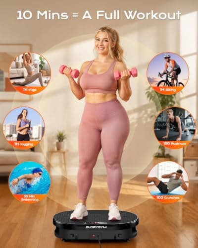 Vibration Plate Exercise Machine for Body Shaker Machine & Weight Loss, Shake Plate with Resistance Bands, 120 Speed Levels, Remote Control, Full Body Workout, Compact Home Gym Equipment view 4