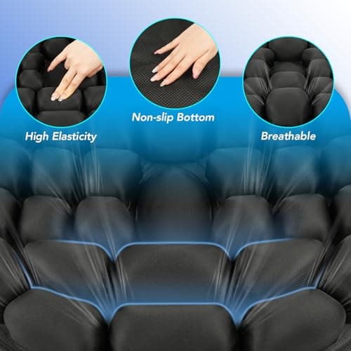 RUIERS Inflatable Seat Cushion, 34 Air Cell Travel Seat with Upgraded Air Nozzle for Hemorrhoid and Tailbone Pain Relief, Portable Airplane Seat Cushion for Car, Office Chairs & Home Living view 6
