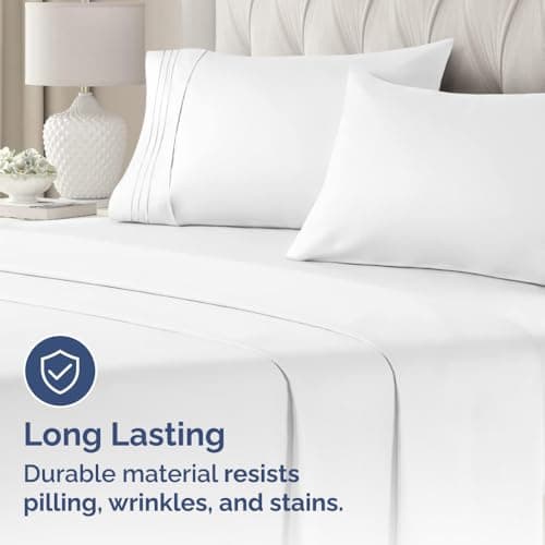 Queen Pillow Cases Set of 2 - Ultra Soft Hotel Quality Pillowcase Covers - Comfy, Cozy & Wrinkle Free - Shrinkage, Stain and Fade Resistant - Machine Washable Pillow Protectors - 2 Piece Set - White view 4