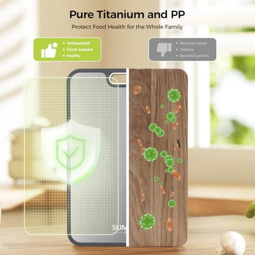Titanium Cutting Board for Kitchen, Cutting Board Double Sided Food Grade, Pure Titanium/PP, Easy to Clean Large Size 16”×10” view 4