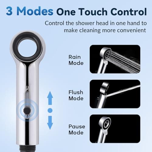 Dog Shower Attachment, 3 Mode Handheld Sprayer with ON/OFF Switch, G1/2" 3-Way metal Diverter, 100 Inches Stainless Steel Hose, No Drill Holder, for Pet and Dog Washing in Bathroom view 4