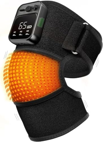 KlugPop Knee Massager with Heat for Pain Relief V5.0[2026 Upgraded] Electric Cordless Knee Brace Heated with 3 Vibration Massage Mode 6 Heat Levels for Men Women (Black, 1Pack) — image 1