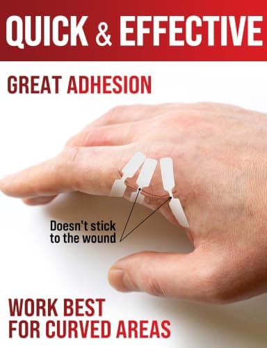 Emergency Wound Closure Strips - 11pk - 2 Types Easy to Use Butterfly Bandages - Stitchless & Painless Laceration Closure Kit view 2