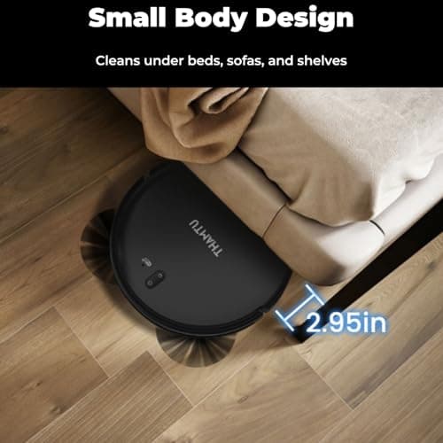 Thamtu Robot Vacuum and Mop Combo, Slim 2-in-1 Vacuum Robotic with Strong Suction, Auto-Charging, Scheduling, Smart Robot Vacuum Cleaner Ideal for Pet Hair, Hard Floors & Low-Pile Carpets view 2