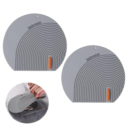 2PCS Silicone Drain Cover - 6.1''*5.5'' Bathtub Drain Stopper Bathroom Bath Tub Drain Hair Stopper, Bathtub Drain Plug, Universal Flat Suction Shower Bathtub Drain Cover, Kitchen, Laundry Accessories — image 1