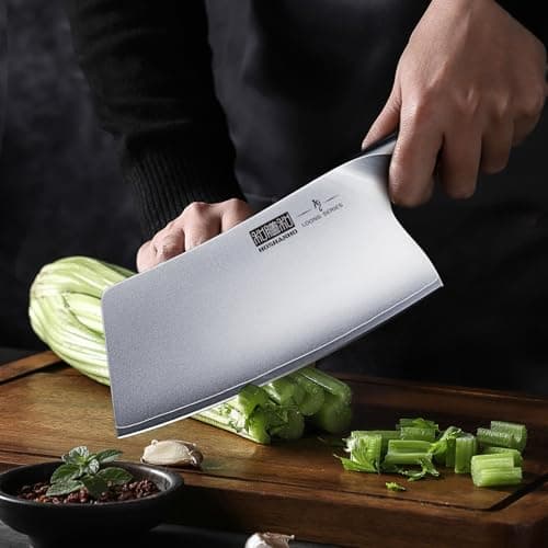 HOSHANHO Cleaver Knife 7 Inch, Ultra Sharp Vegetable Meat Chopper Knife | Japanese High Carbon Steel Chopper Butcher Knife, Multifunction Cooking Knife for Home Kitchen and Restaurant view 6