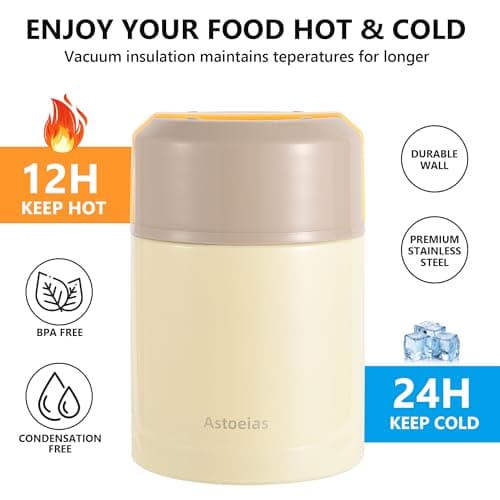 Insulated Thermo Soup Jar for Kids & Adults, 27 oz Stainless Steel Thermal Food Container with Spoon, Triple Layer Insulation (Gray) view 5
