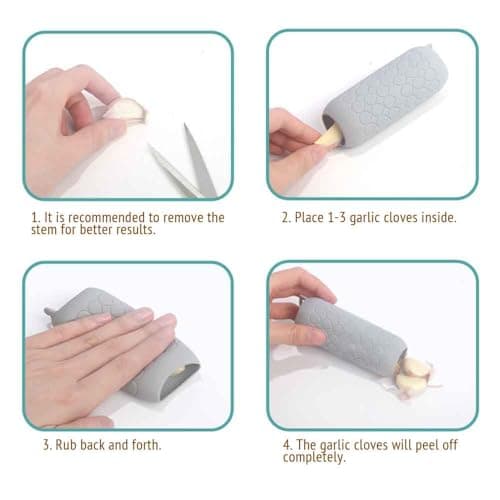 Garlic Peeler Skin Remover Roller Keeper,Easy Quick to Peeled Garlic Cloves with Silicone Tube Roller Garlic Peeling Kitchen Tool view 3