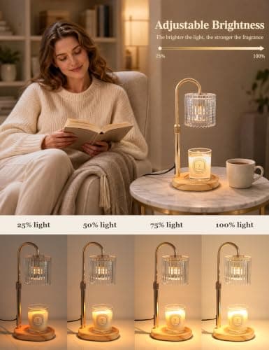 Qaimish Candle Warmer Lamp with Timer, Birthday Gifts for Women Home Decor | Dimmable Wax Melt Warmer with 2 Bulbs, Fall Decor for Home Living Room Halloween Decorations Gifts for Mom view 3