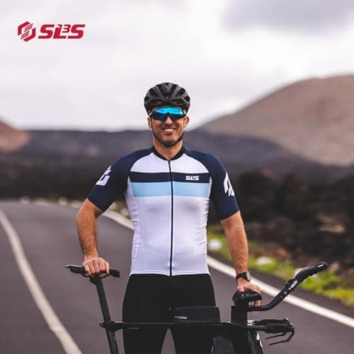 SLS3 Cycling Jersey Men Lightweight - Elite Mens Bike Shirts Short Sleeve | Breathable & Aero Sleeved Road Bike Jersey for Men, Cycling Shirt for Performance & Comfort - Lightweight Race-Day Fit view 2