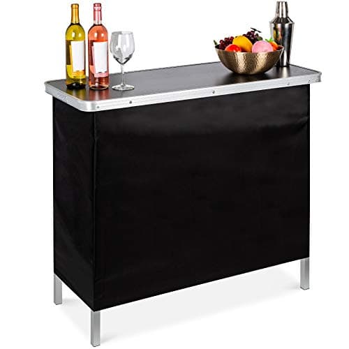 Best Choice Products Portable Pop-Up Bar Table for Indoor, Outdoor, Party, Picnic, Tailgate, Entertaining w/Carrying Case, Storage Shelf, Removable Skirt view 1
