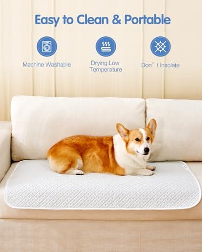 TIMSUNBER Dog Cooling Mat - Instant Cooling Pet Bed for Dogs & Cats, 6-12°F Drop, Non-Toxic & Machine Washable, Anti-Slip Bottom, Cool Mat for Indoor & Travel Use Light Gray 36" x 24" view 4