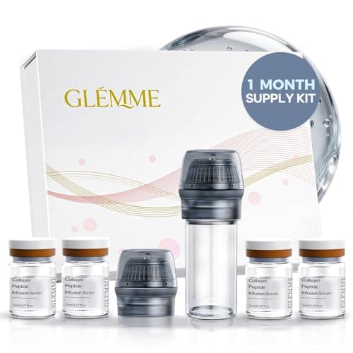 Micro Infusion System for Face & Neck, Titanium Needle Cosmetic Stamp Hydra Microneedling Serum - Peptides & Hyaluronic Acid Serum for All Skin Types, 0.25mm Home Infusion Set view 1