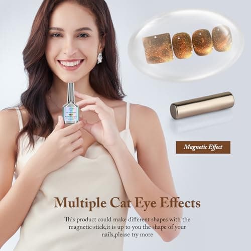 SAGEBIO Cat Eye Gel Nail Polish 8ml, Long-Lasting Magnetic Cat Eye Gel 13 view 2