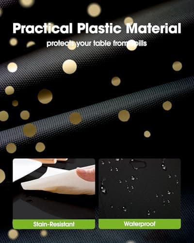Pureegg Plastic Table Cloth Disposable 10 Pack, 54 x 108 Inch, Table Runner Style, Graduation Decorations 2026, Party Tablecloths, Rectangle, Plastic Cover, Leakproof & Sturdy, Black Gold view 3