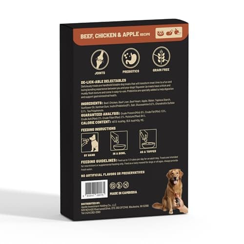 PETPHABET Lickable Squeeze Treats for Dogs, Creamy Puree Dog Food Meal Topper, Puppy Pouch Treats for Training and Enrichment, Healthy Beef Chicken & Apple Recipe (11.2 oz / 8 Pack) view 7