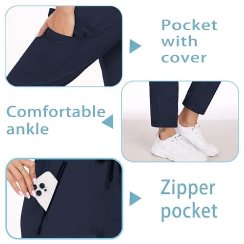 Hiking Pants Women UPF 50+ Cargo Quick Dry Water Resistant Elastic Waist 4 Pockets Lightweight Travel Work Casual Running view 4
