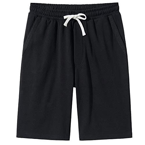 VANCOOG Men’s Casual Cotton Knit Short Drawstring Elastic Jogger Gym Shorts — image 1