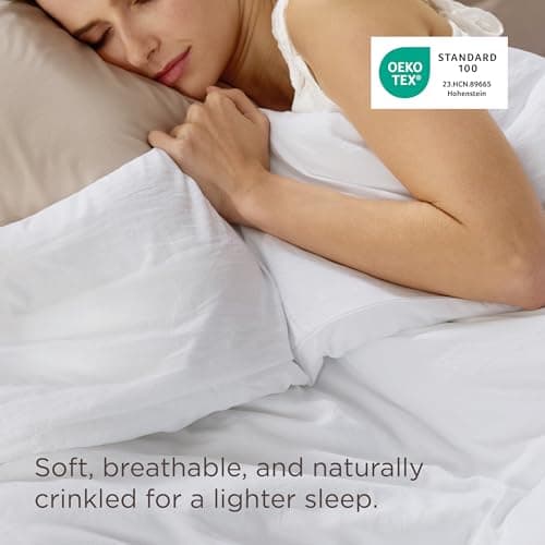 Bedsure Twin Duvet Cover Only - Prewashed Cotton-Like Polyester Soft All Season Bedding, Includes 1 Duvet Cover Twin Size 68x90 Inches with Zipper Closure, White, (No Comforter, No Pillow Shams) view 3