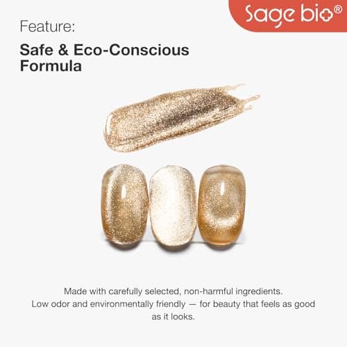 SAGEBIO 15ml Cat Eye Gel Nail Polish with Magnet Stick – Glitter Holographic Magnetic Gel, DIY Manicure Kit for Home Use, Long-Lasting Nail Art, Cat Eye-366 view 4