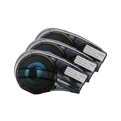 M21-750-499 Nylon Label Tape with Chip - M210 Labels for Cable Wire, Compatible with BMP21 Plus BMP21 Lab Printer, Black On White, High Adhesion, High & Low Temperature Resistantance